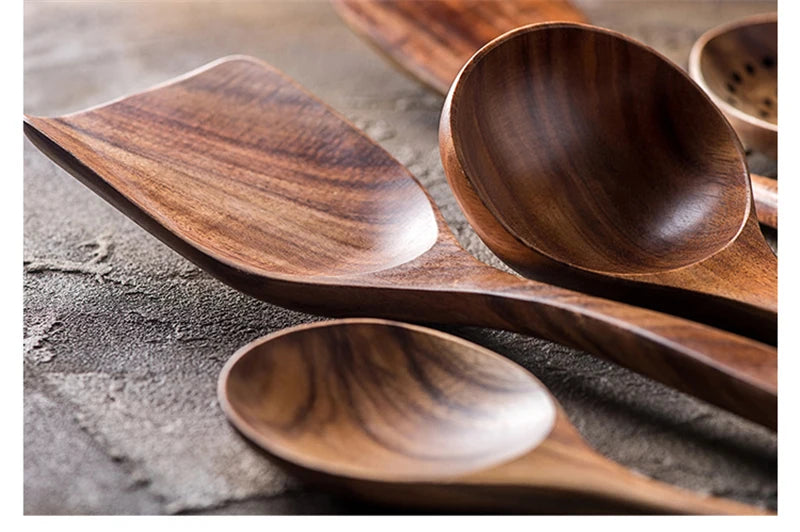 TEAK WOODEN UTENSIL SET