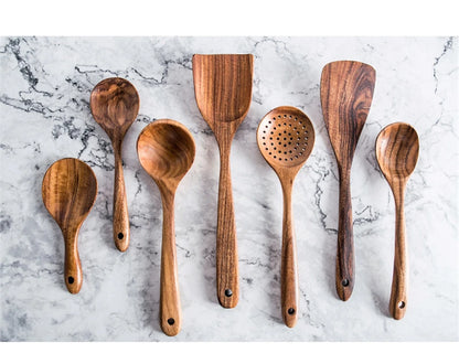 TEAK WOODEN UTENSIL SET